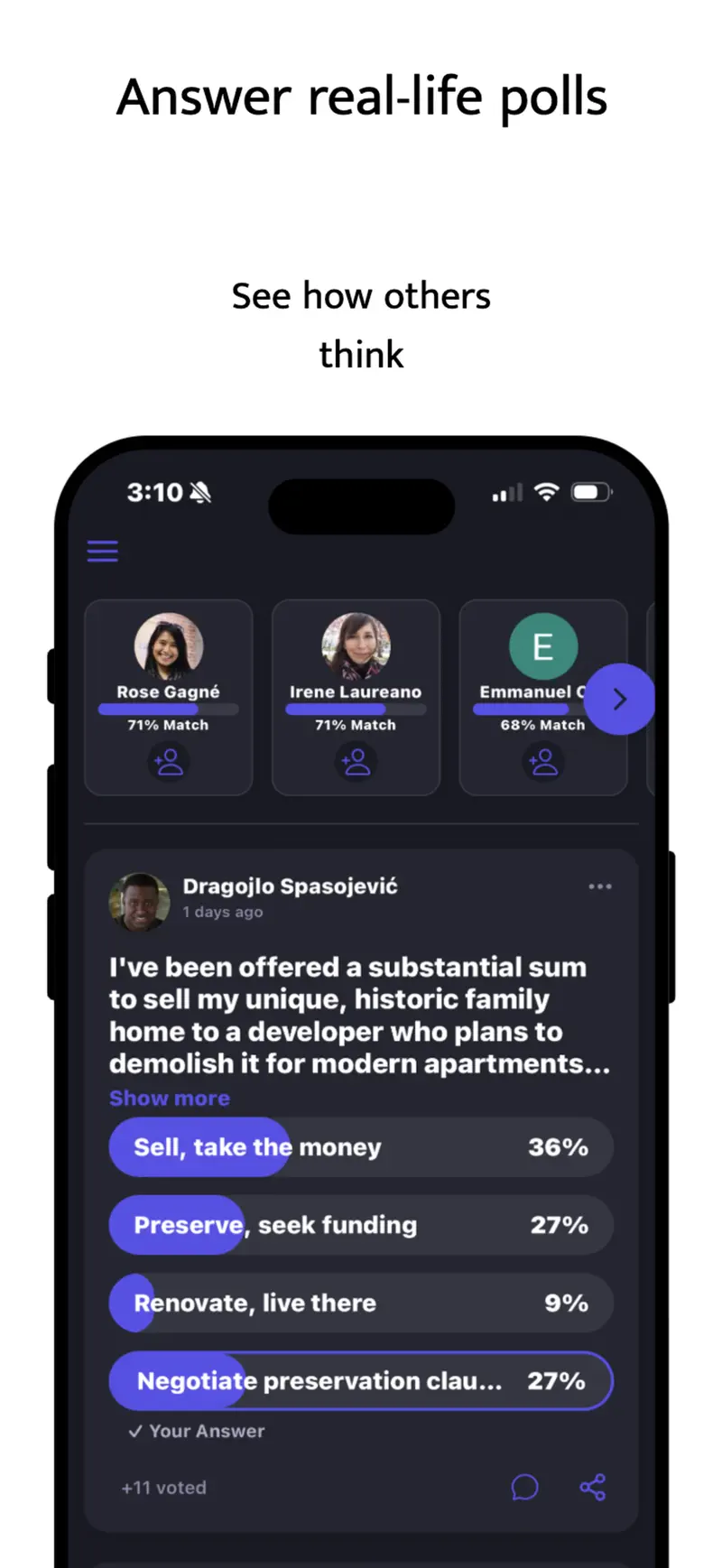 AsQkme – Social Polls Matching screenshot